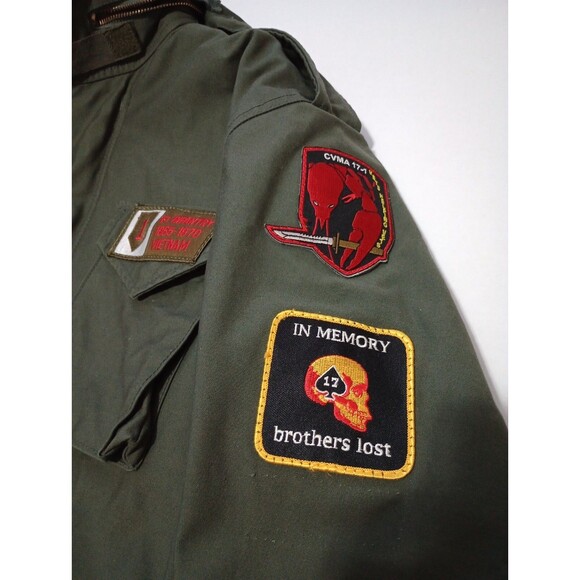 Vietnam Era Memorial Cold Weather Field Coat Large Patches Alpha Industries - Picture 8 of 14